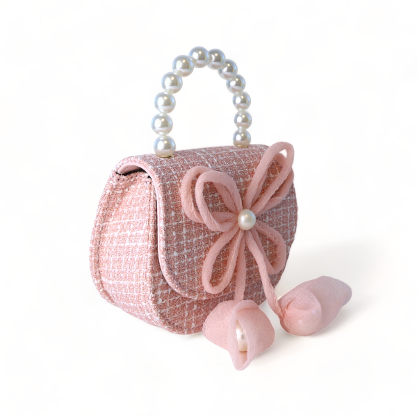 Bowtie Tweed Purse | Pink