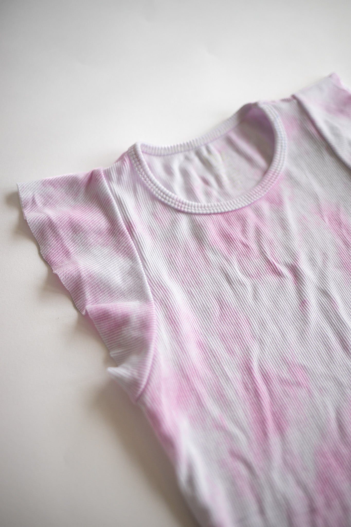 Pink Tie Dye Flutter Sleeve Tee