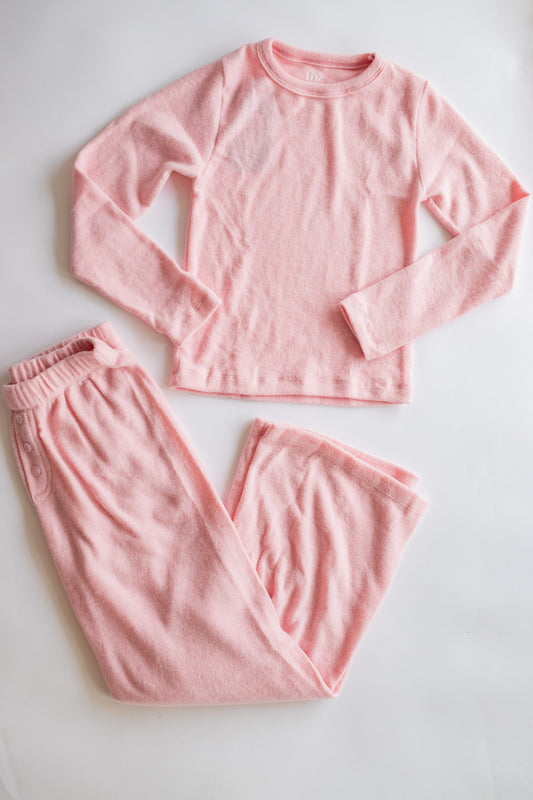 Wide Leg Plush Pant | Soft Pink