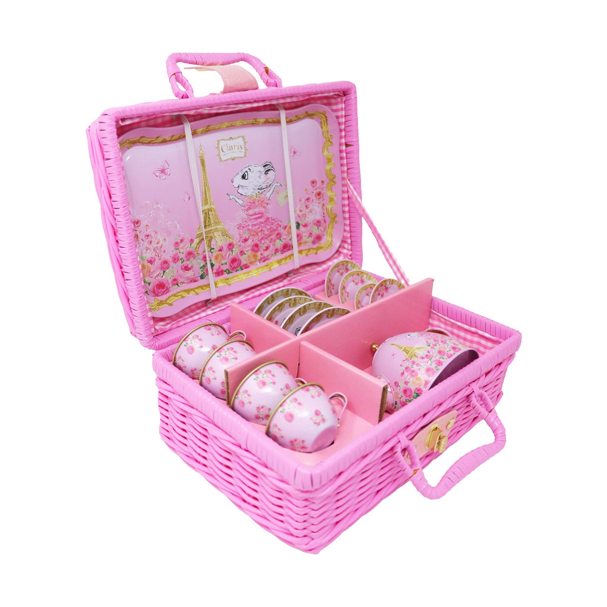 Claris The Chicest Mouse In Paris Picnic Basket Tea Set | Pack of 2