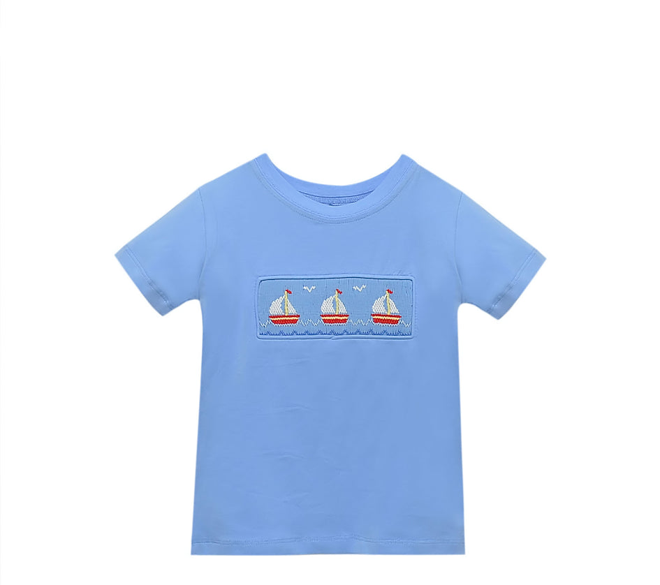 Blue Houston Shirt I Smocked At Sea