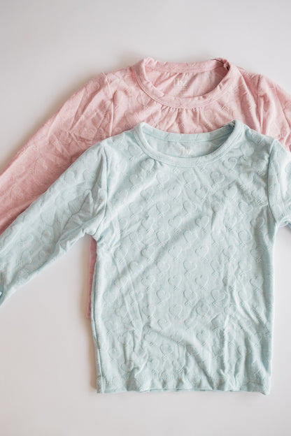 Embossed Heart Long Sleeve | Pink