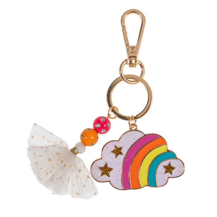 Kids Glitter Rainbow Cloud Keychain
