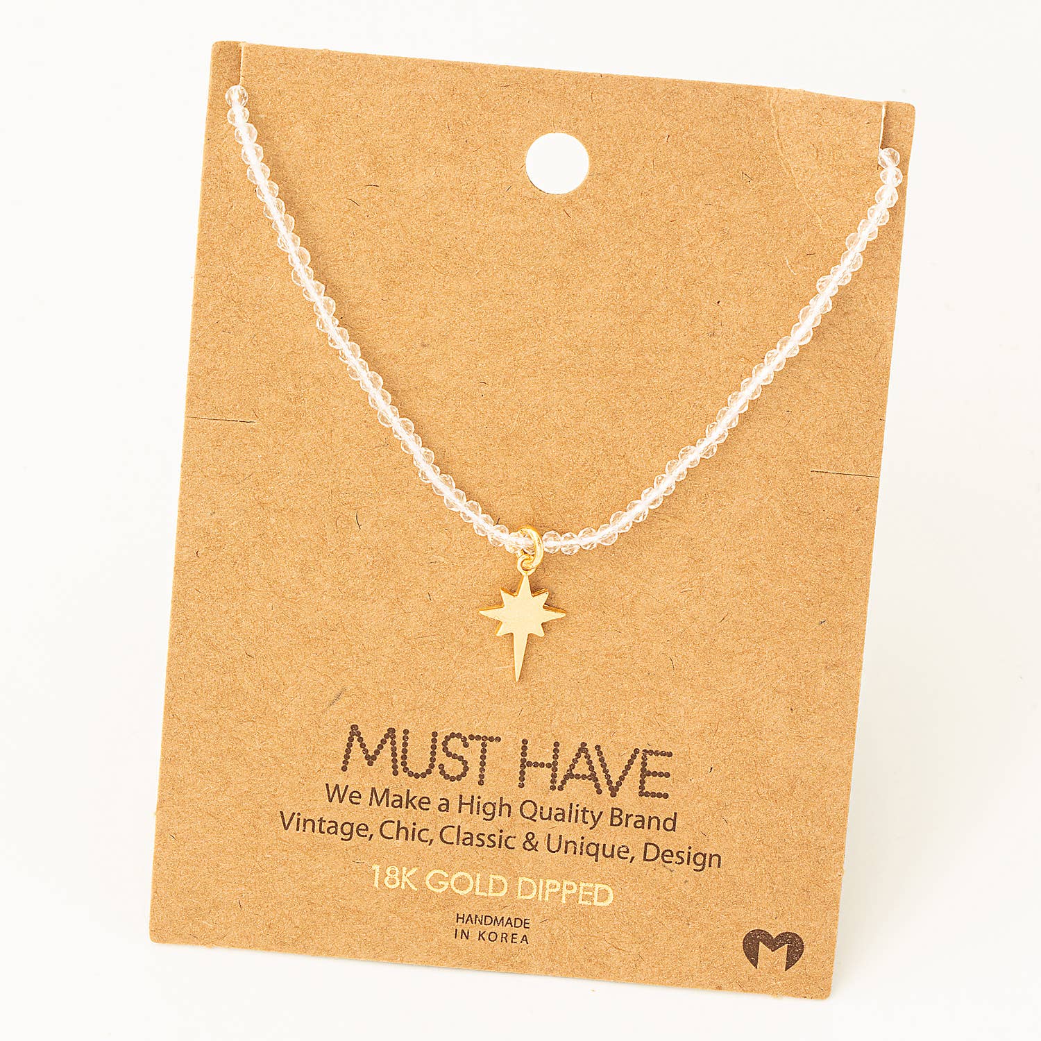 Beaded North Star Pendant Necklace