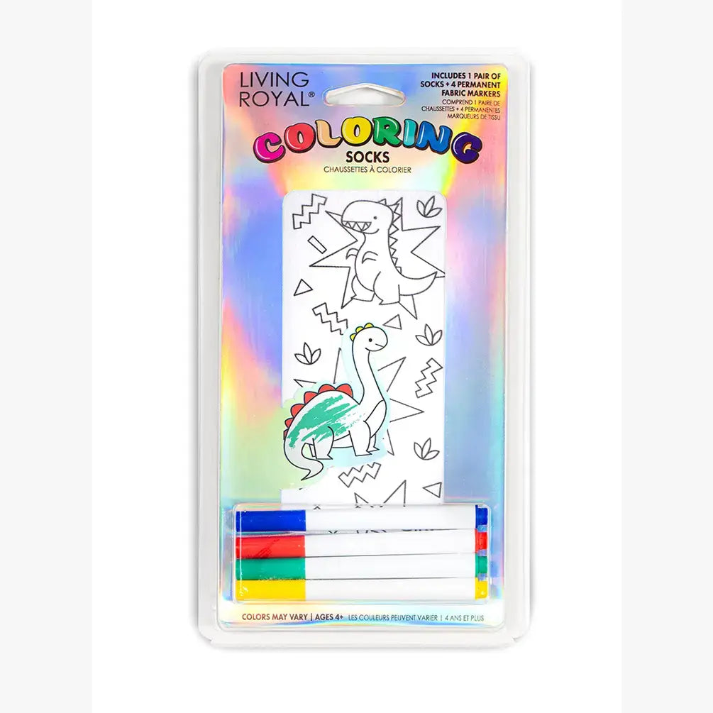 DIY Coloring Kit Socks | Days of the Dinosaurs