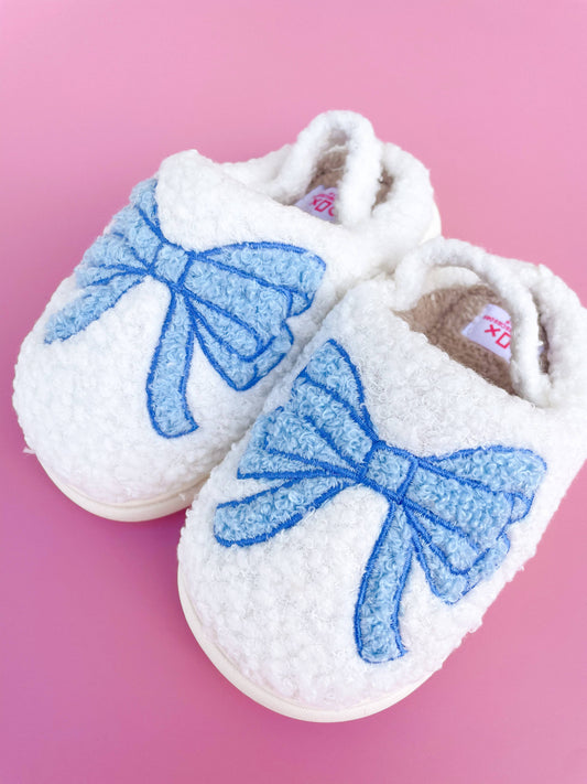 Toddler Bow Slippers | Blue