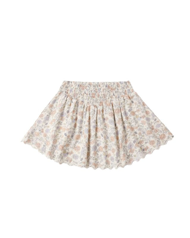 SMOCKED V MINI SKIRT BLOOM