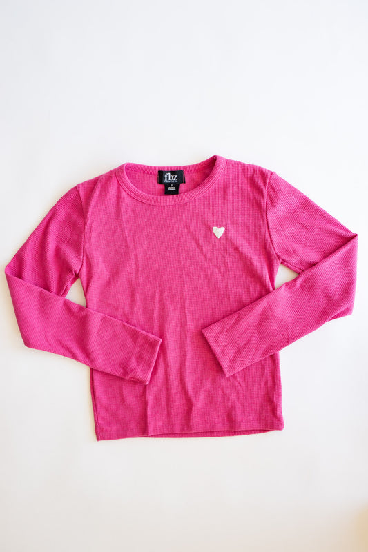 Waffle Long Sleeve | Magenta Pink