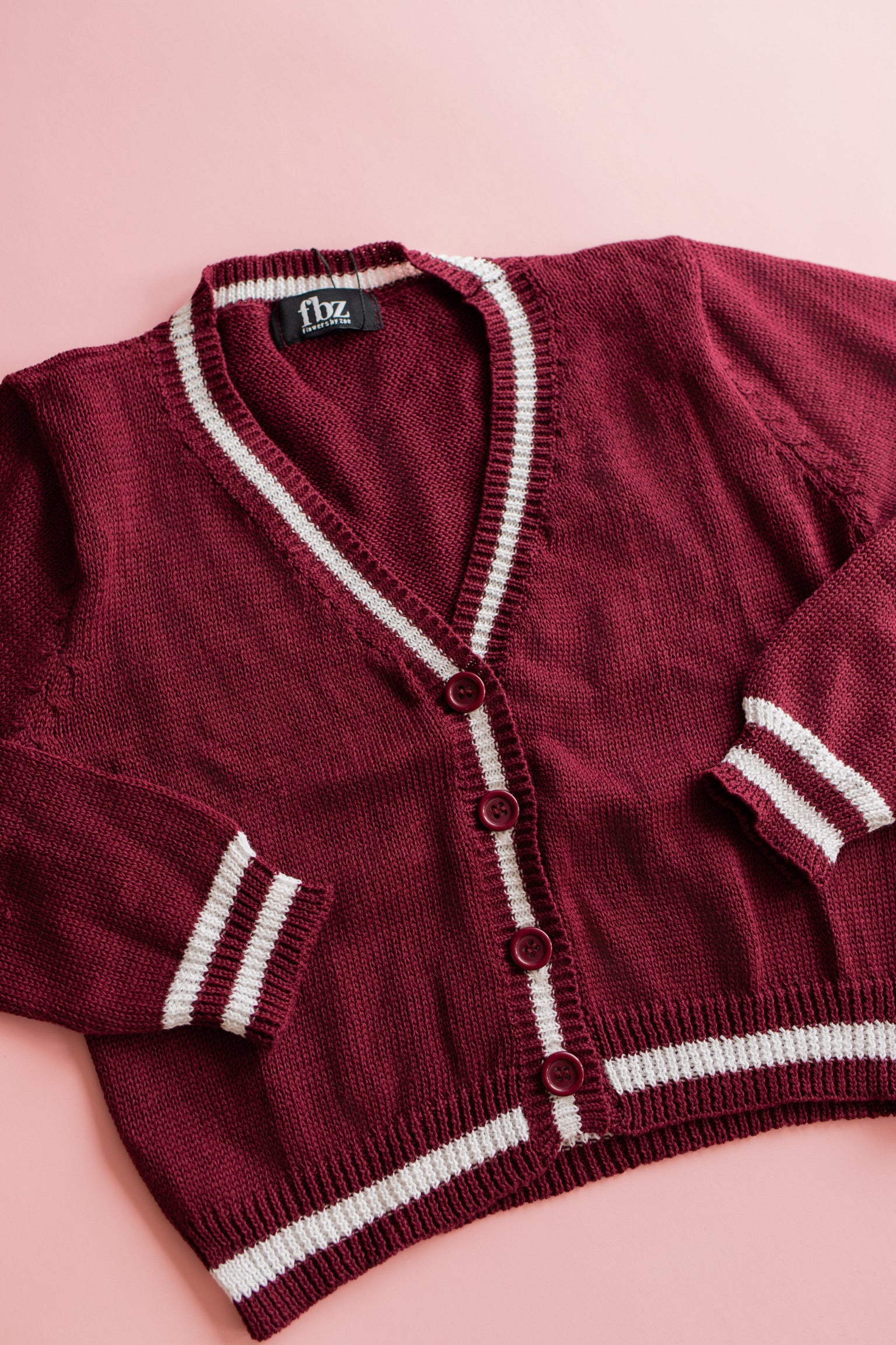 Knit Cardigan | Maroon