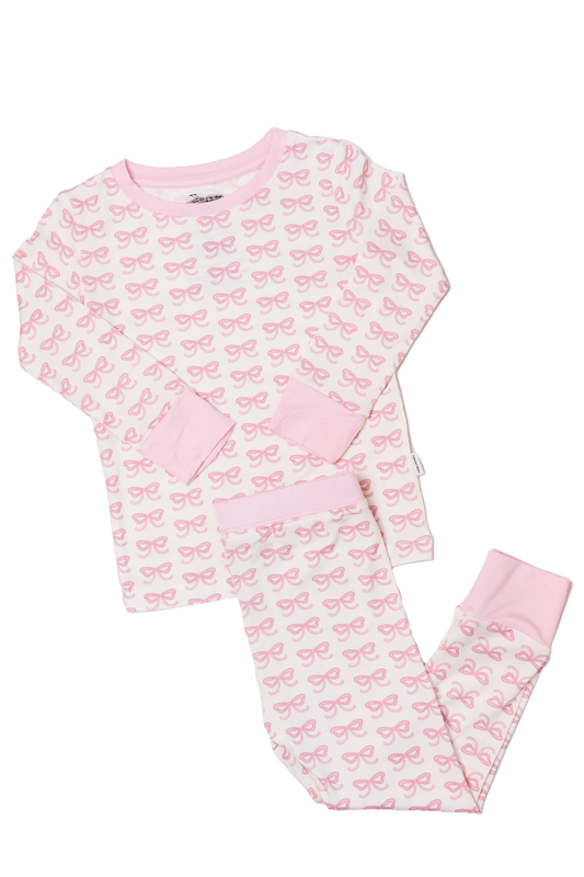 Long Sleeve Pajama Set | Bow