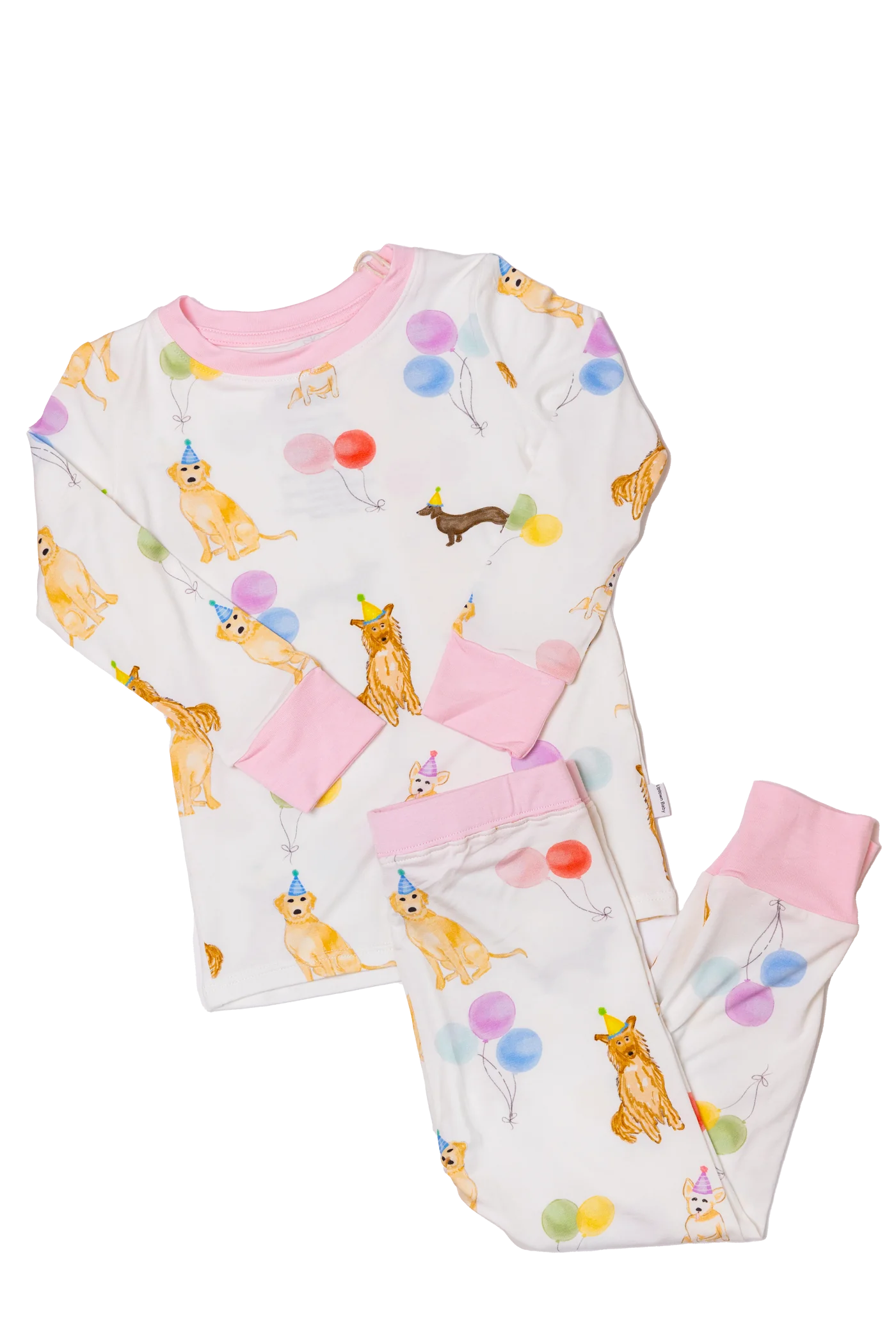 Long Sleeve Pajama Set | Dog Party | Pink