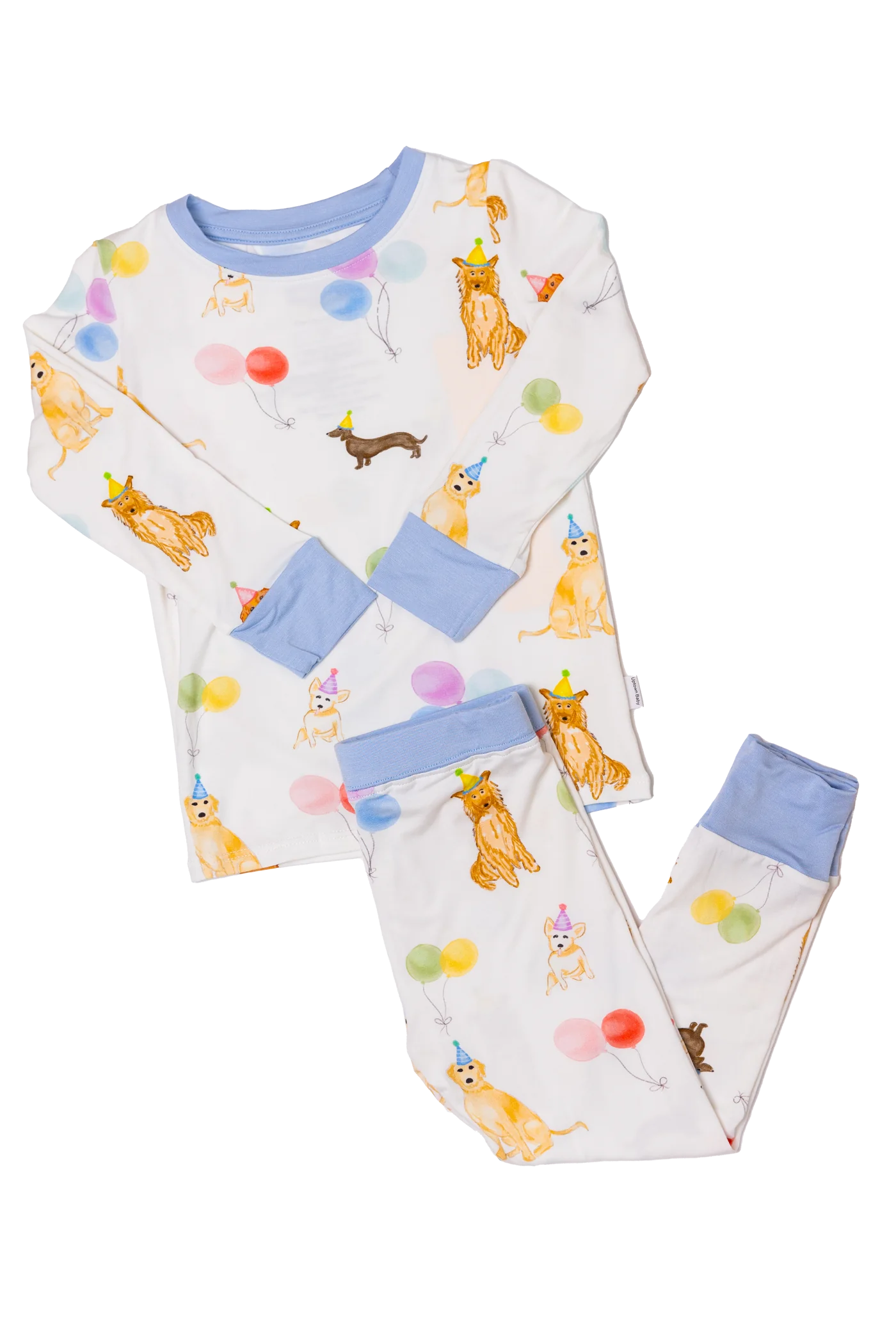 Long Sleeve Pajama Set | Dog Party | Blue