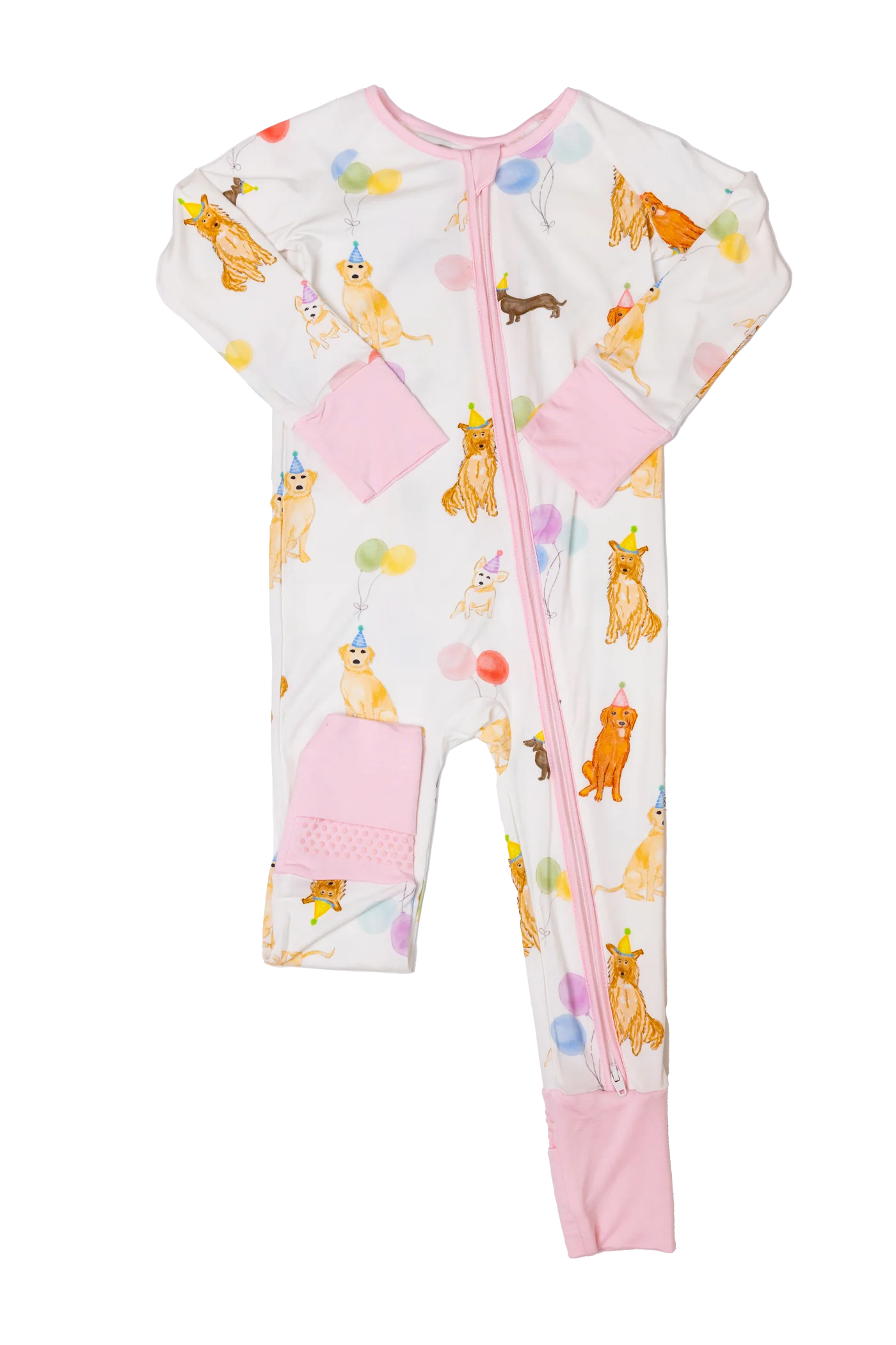 Sleep Romper | Dog Party | Pink