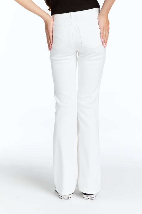 Mid Rise Flare Jeans | White