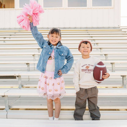 Mini Sequin Footballs Tutu Skirt