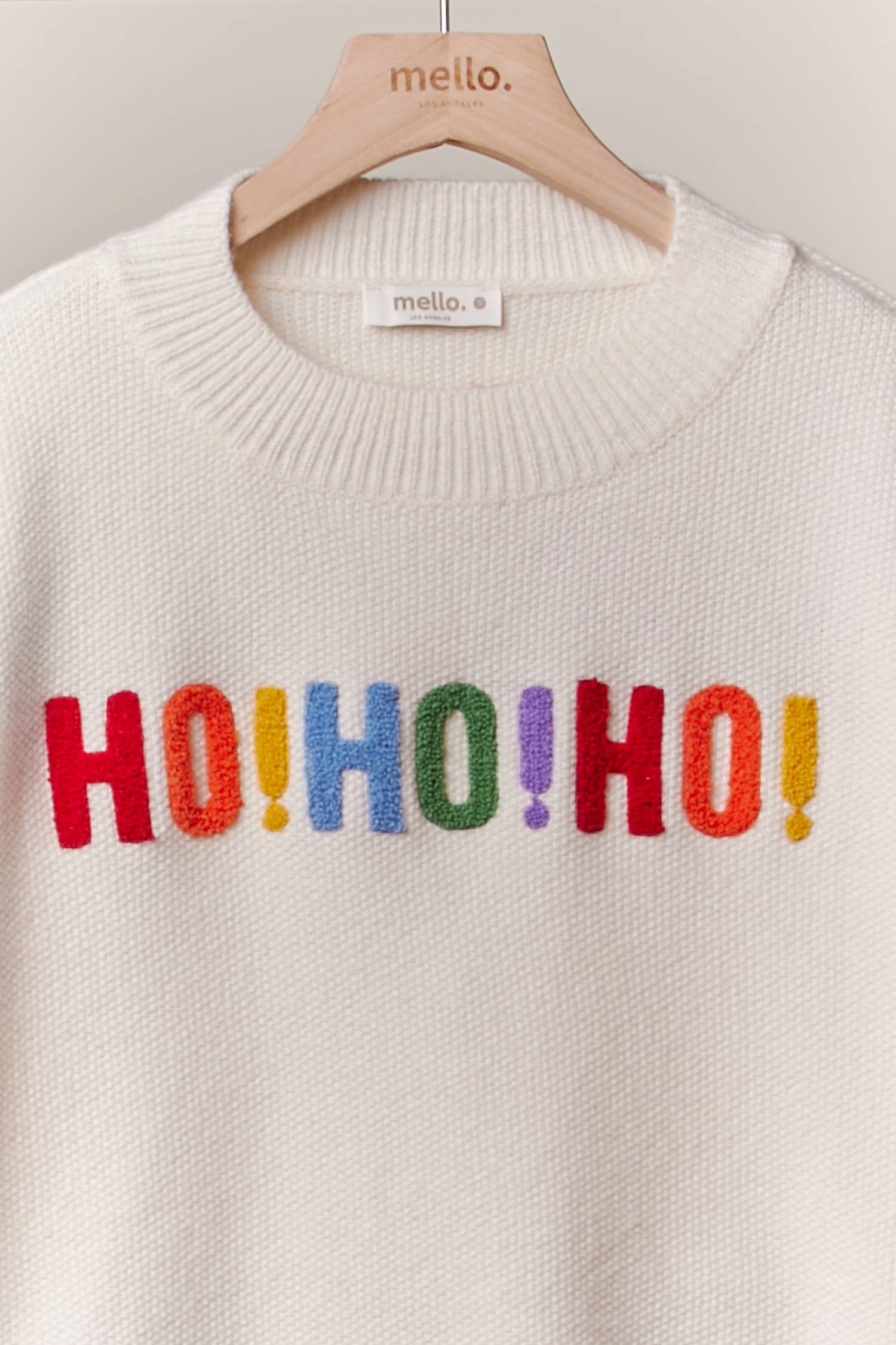 Oversized Christmas Sweater with Rainbow Lettering