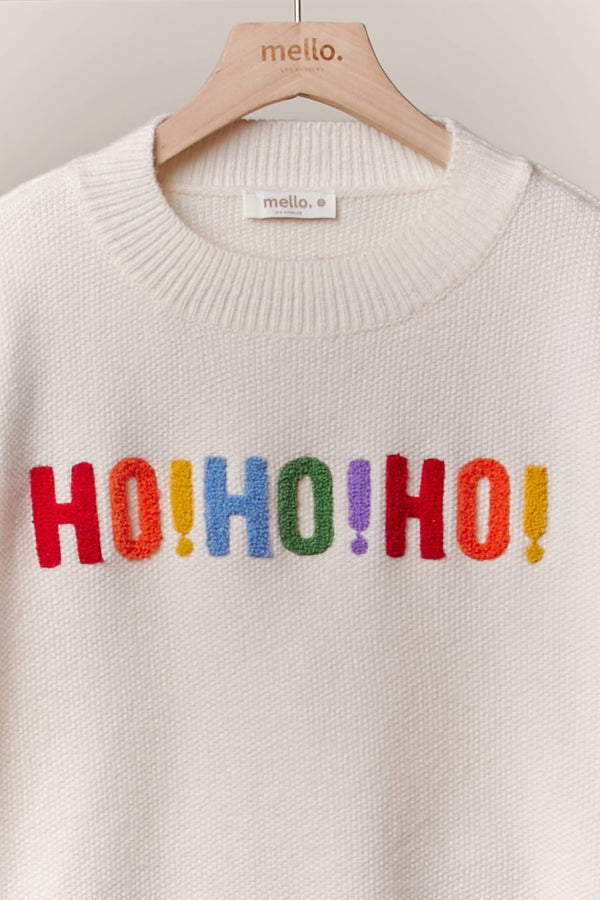 Oversized Christmas Sweater with Rainbow Lettering