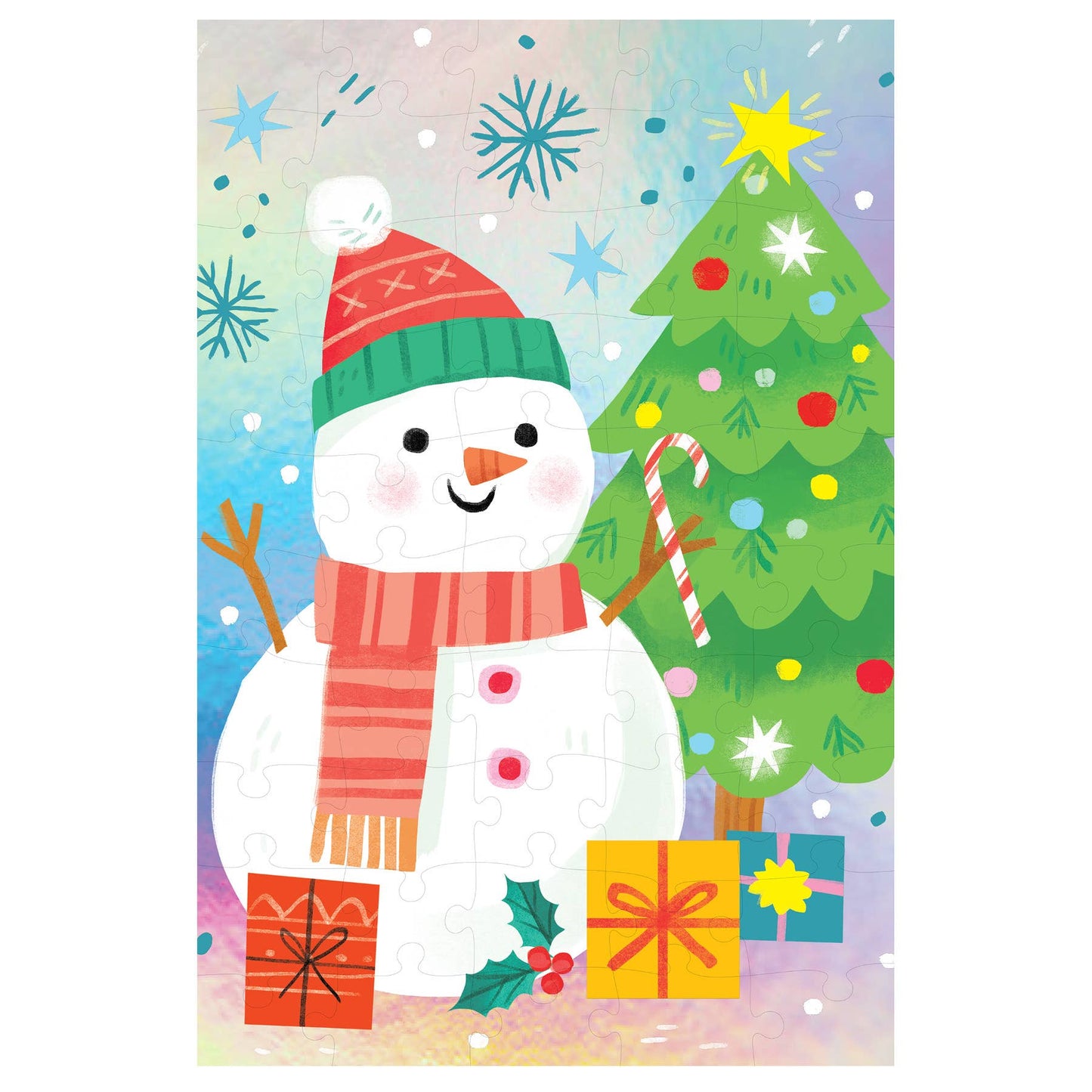 50-Piece Holographic Puzzle - Snowman