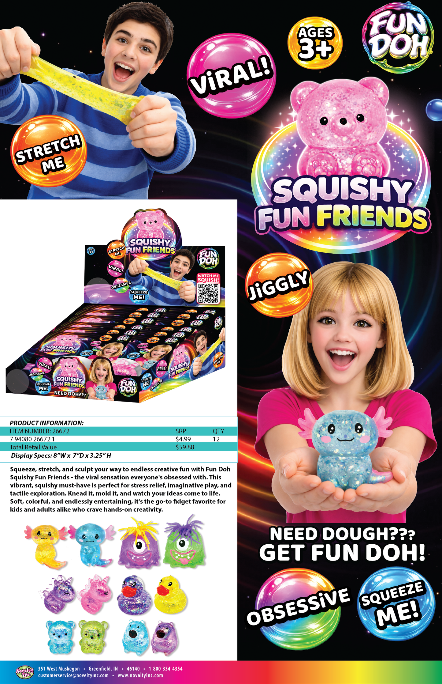 Fun Doh Squishy Gummy Fidget Toy | Assortment