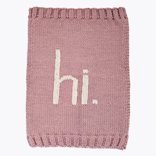 Hand Knit Hi Blanket | Rosy