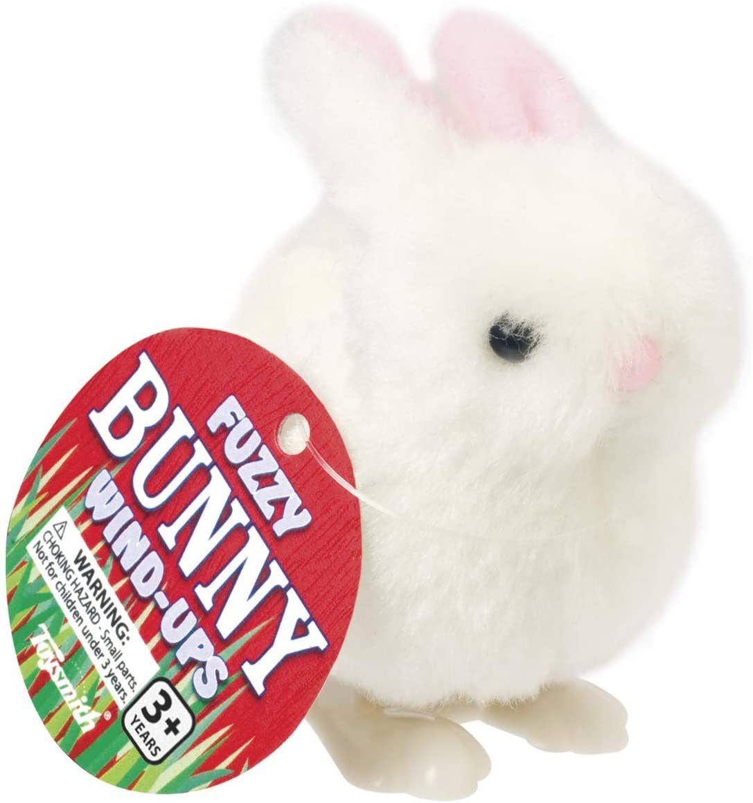 Fuzzy Bunny Wind Up | White