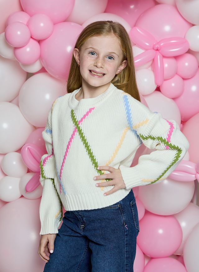 Pastel Diamond Ivory Sweater