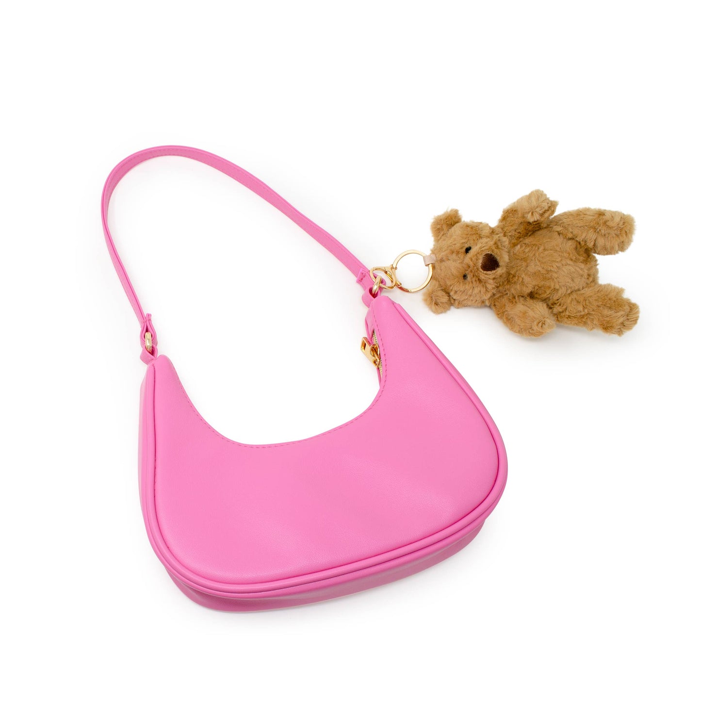 Teddy Bear Charm Shoulder Handbag