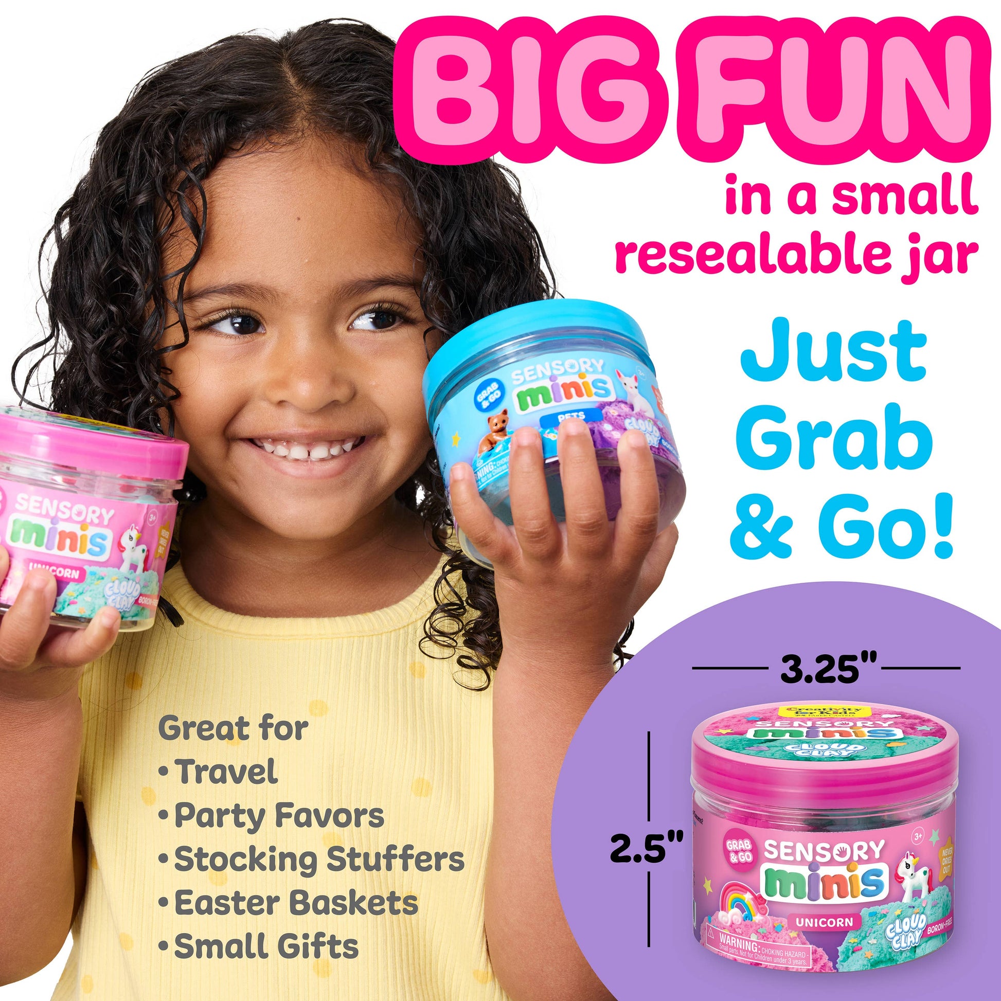 Sensory Mini Play Kit Jar with Cloud Clay | Unicorn