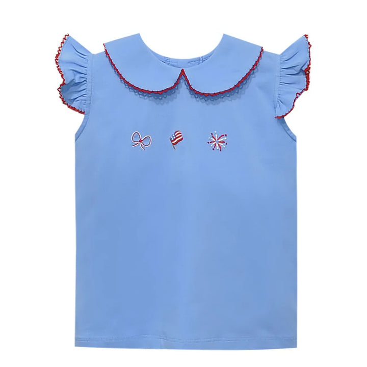 Blue Emma Blouse I The Red White and Blue