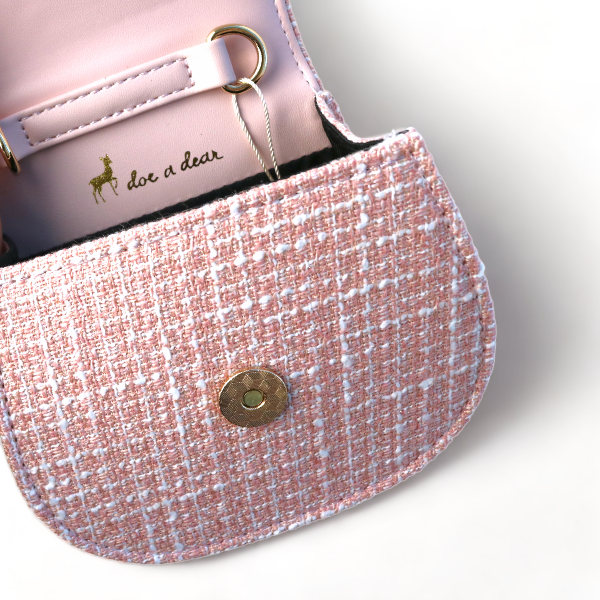 Bowtie Tweed Purse | Pink