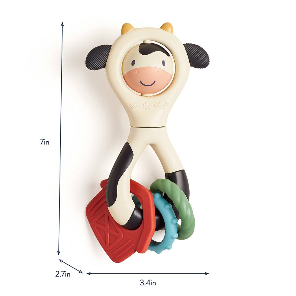 Itzy Spinner™ | Sensory Teething Rattle  | Carmen the Cow