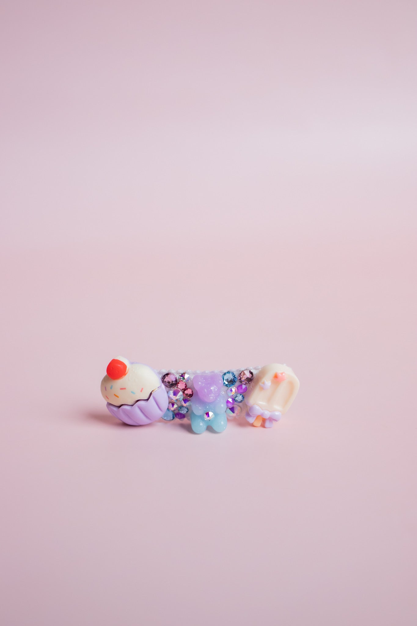 Sweet Treat Crystal Charm Clip | Purple Cupcake