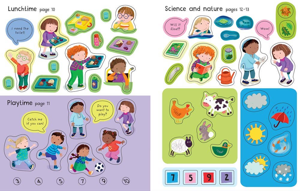 First Sticker Book Starting Kindergarten | Usborne