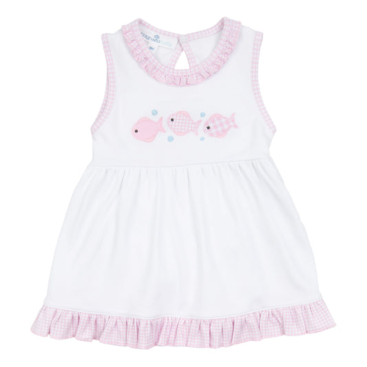 Baby Fish Applique Collared Dress | Pink