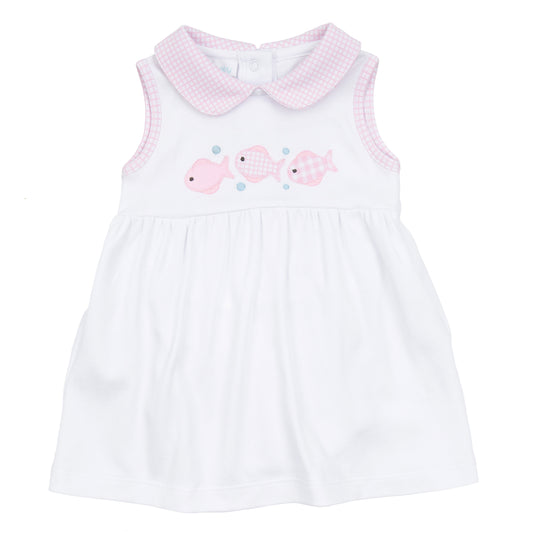 Baby Fish Applique Collared Dress | Pink