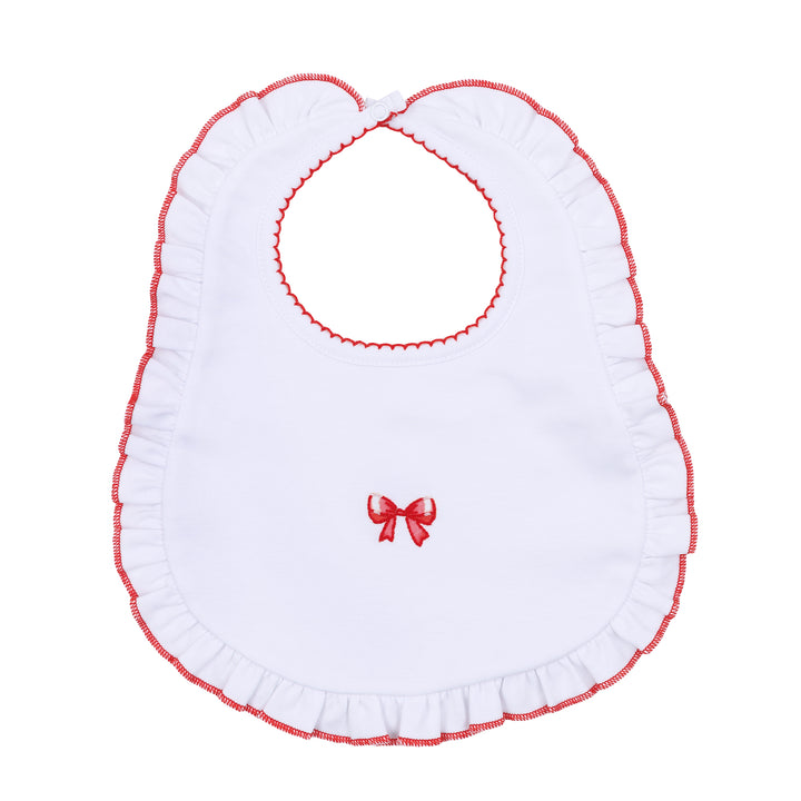 Scarlett Bows Embroidered Ruffle Bib