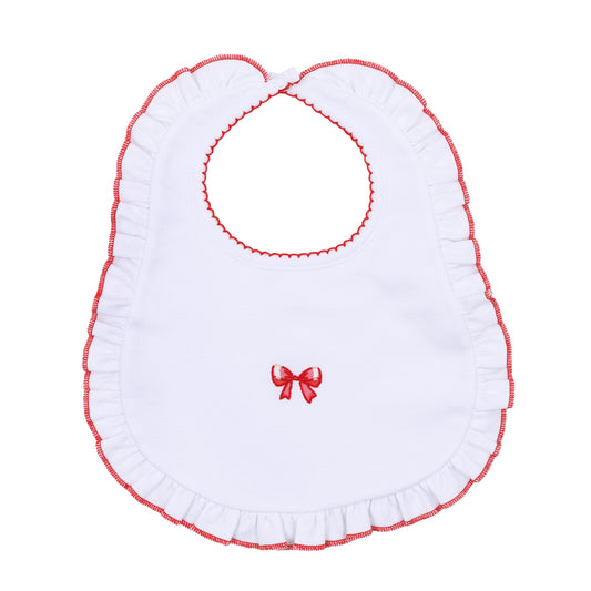 Scarlett Bows Embroidered Ruffle Bib
