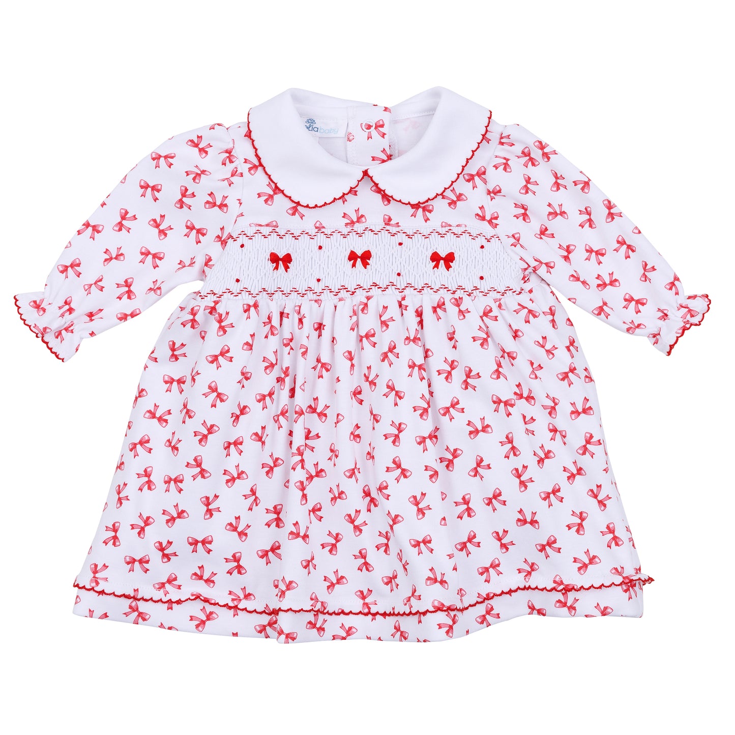 Scarlett Bows Smocked Collared Dress