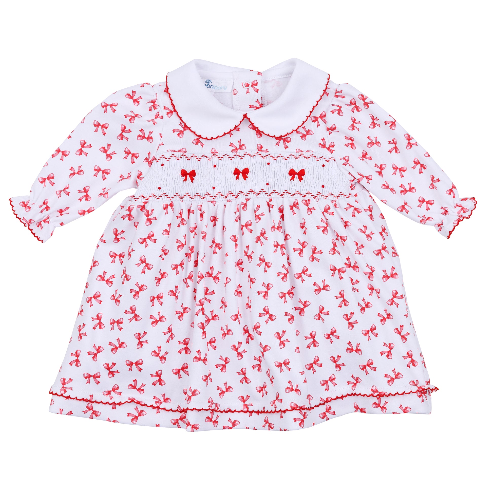 Scarlett Bows Smocked Collared Dress
