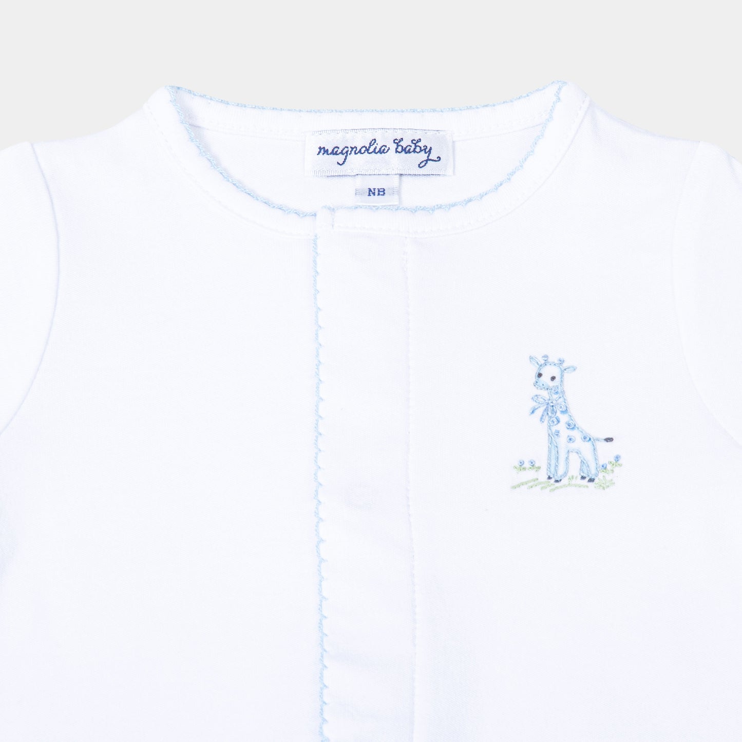 Vintage Giraffe Footie | Light Blue