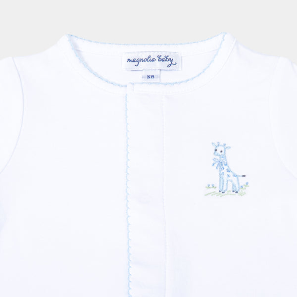 Vintage Giraffe Footie | Light Blue