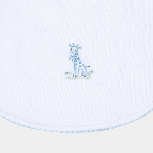 Vintage Giraffe Bib | Light Blue