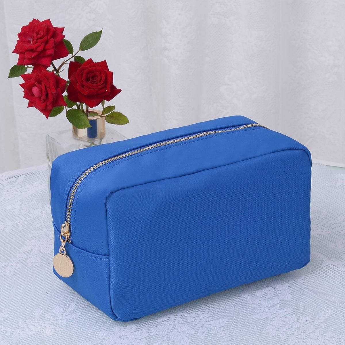 Round Zippered Nylon Pouch Bag (includes 2 complimentary patches)