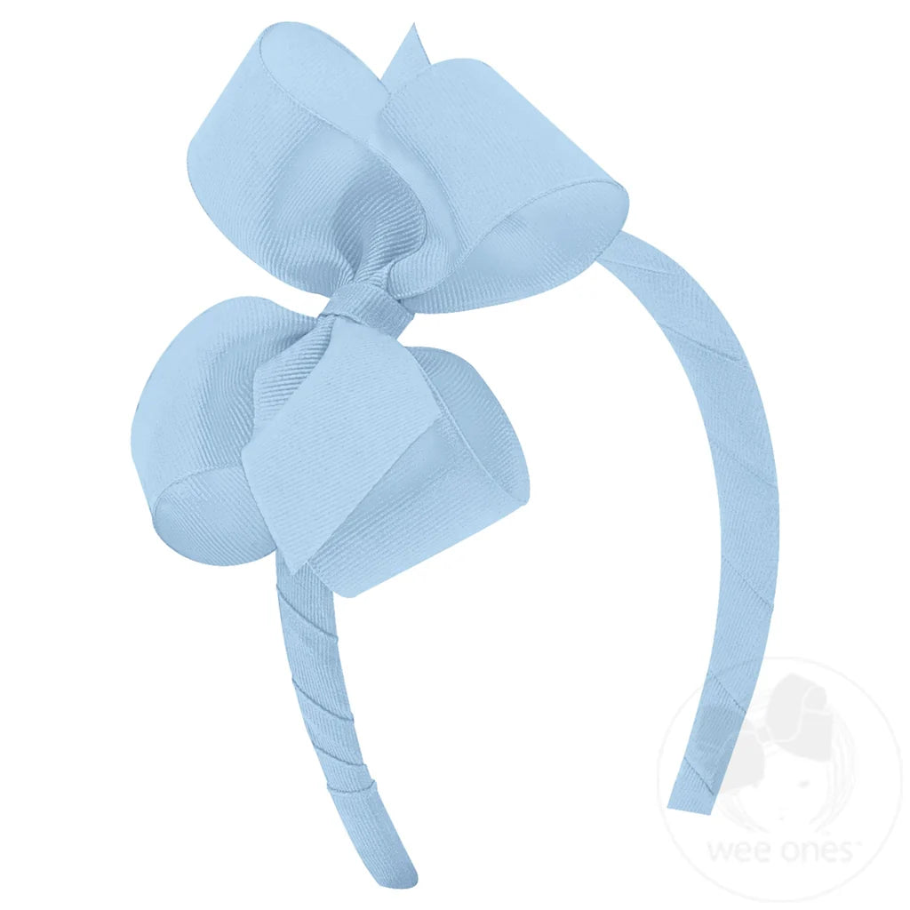 Medium Classic Grosgrain Bow Headband | Milleneum Blue