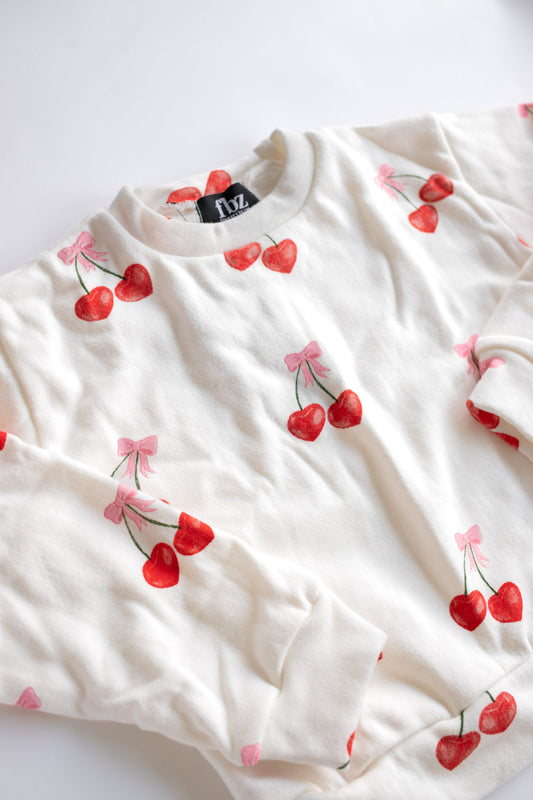 All Over Print Crewneck Sweatshirt | Cherry Bows