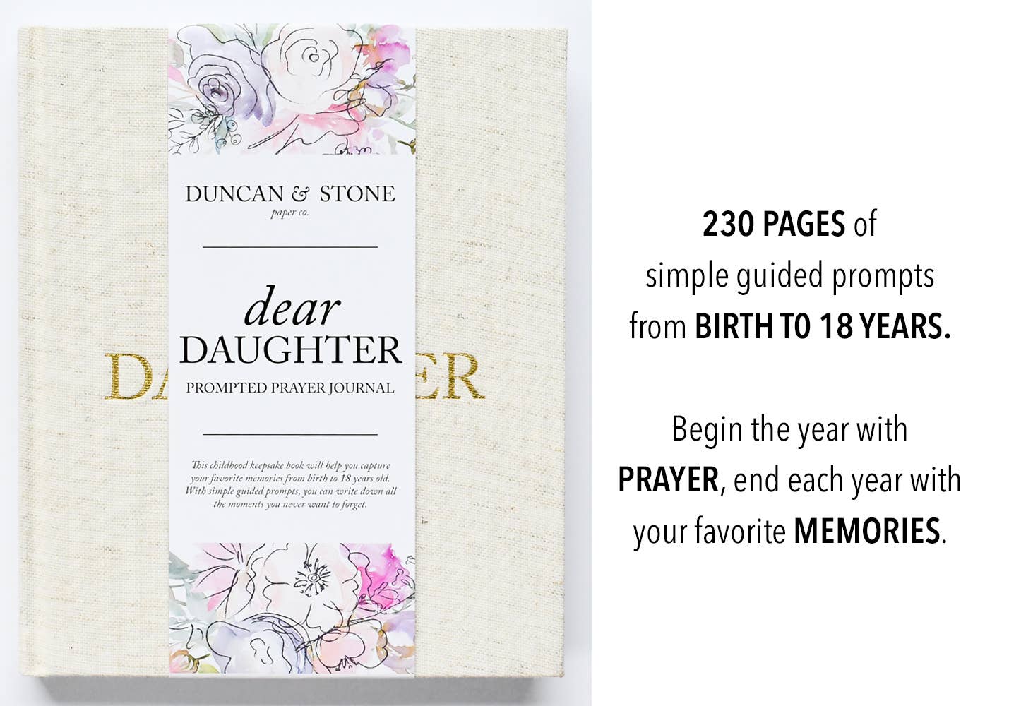 Dear Daughter Childhood Keepsake Book | Cream