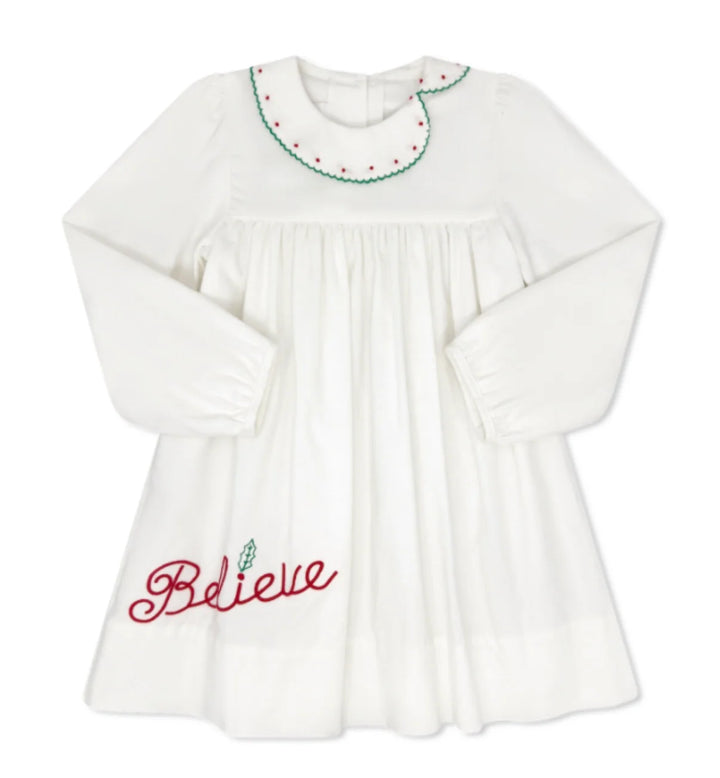 Eloise Believe Dress | Dreamy White Corduroy