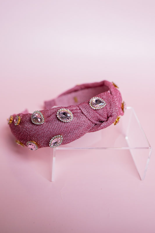 Shimmer Gem Headband  | Mauve