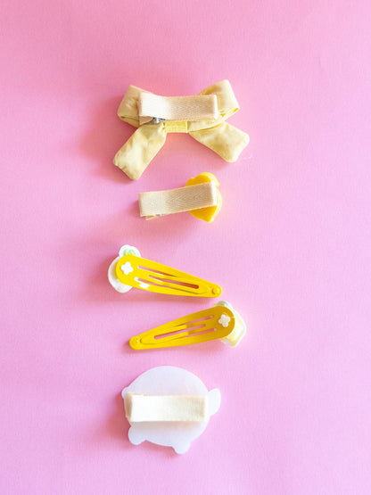 Lemon Puffy Bow Set