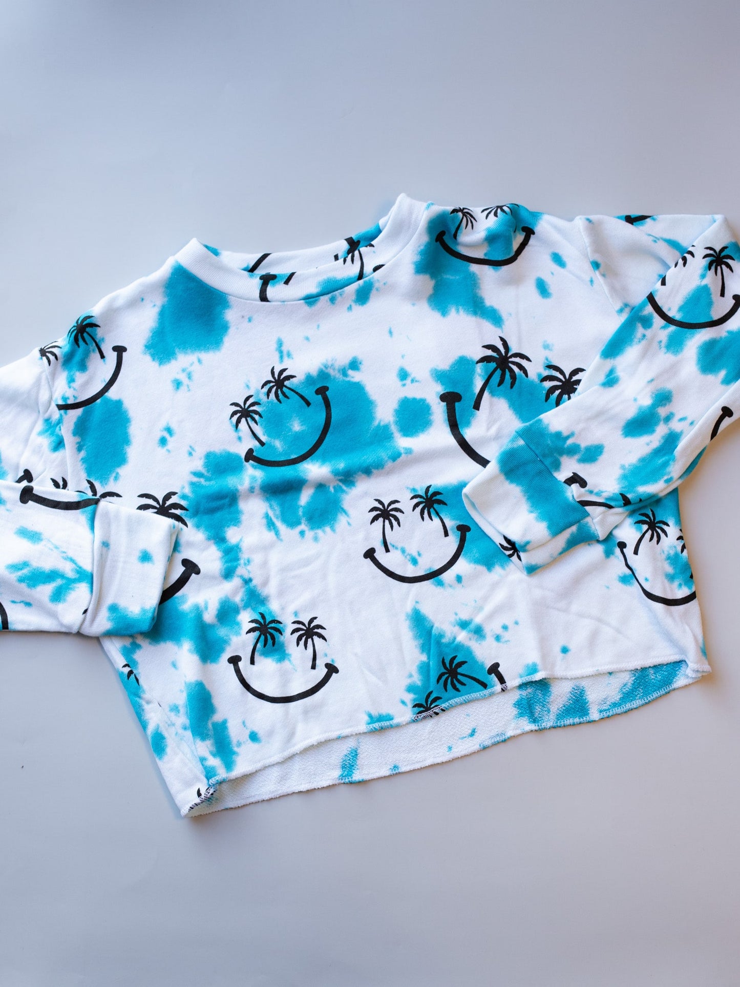 Palm Sweatshirt | Turquoise Tie Dye